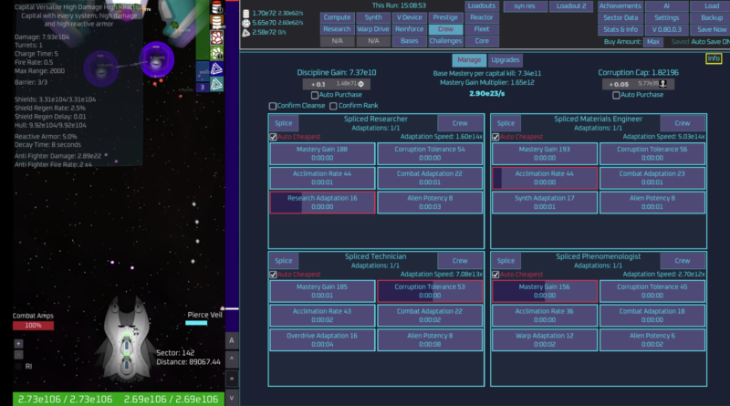Unnamed Space Idle gameplay progression and sectors 2026