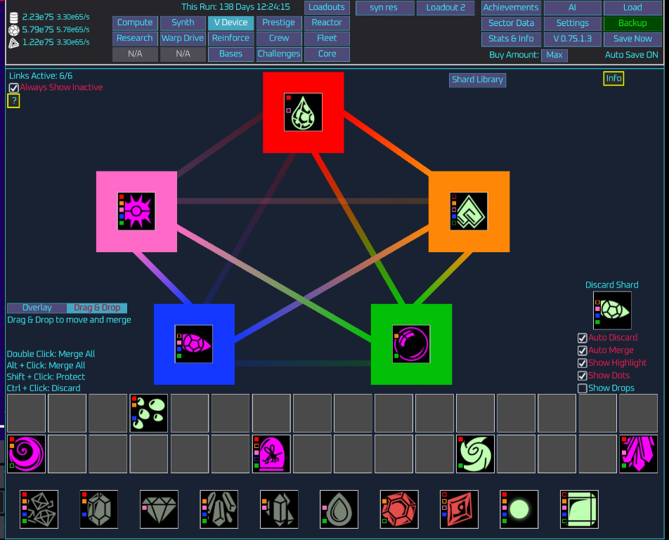 Unnamed Space Idle V Device tab