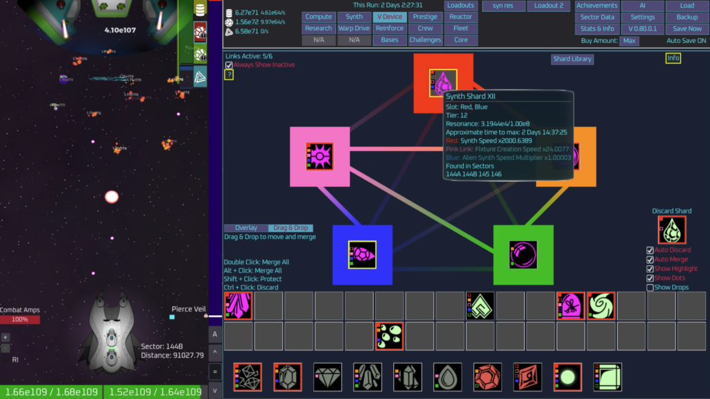 Shard mechanics on Unnamed Space Idle.